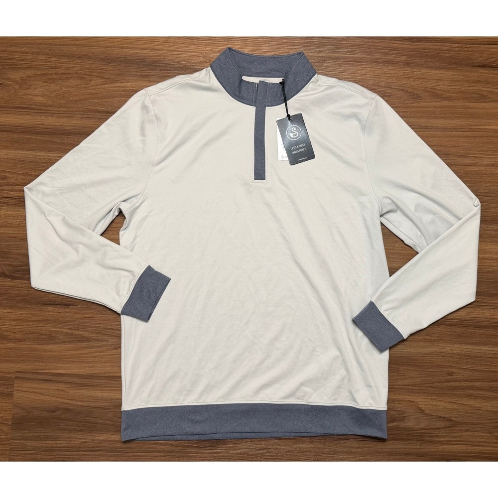 Swannies McKinnon Performance Quarter Zip Pullover Mens Glacier Navy Sz L